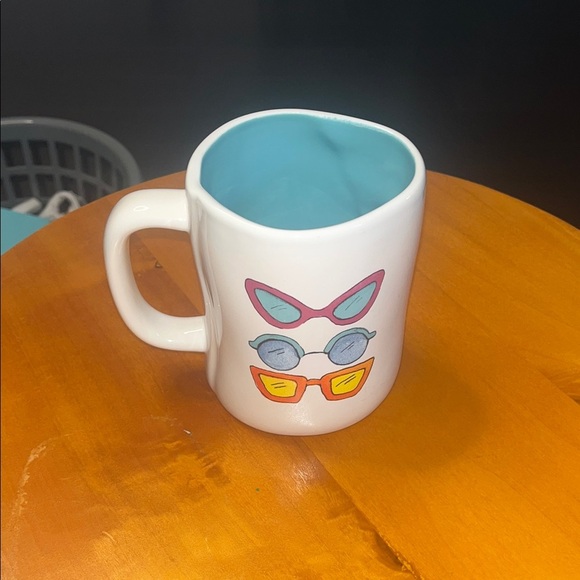 Throwing Shade by Rae Dunn White and Blue Ceramic Mug - Picture 3 of 4